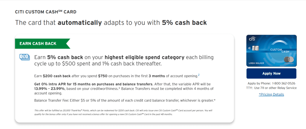 Best Credit Card for Gas and Groceries of 2022: Citi Custom Cash℠ Card